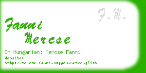 fanni mercse business card